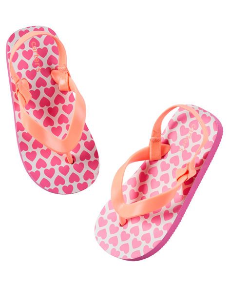 Carters Heart Print Flip Flops